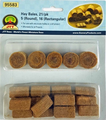 95583 Hay Bales | O scale | Round 5 pack | Rectangular 16 pack