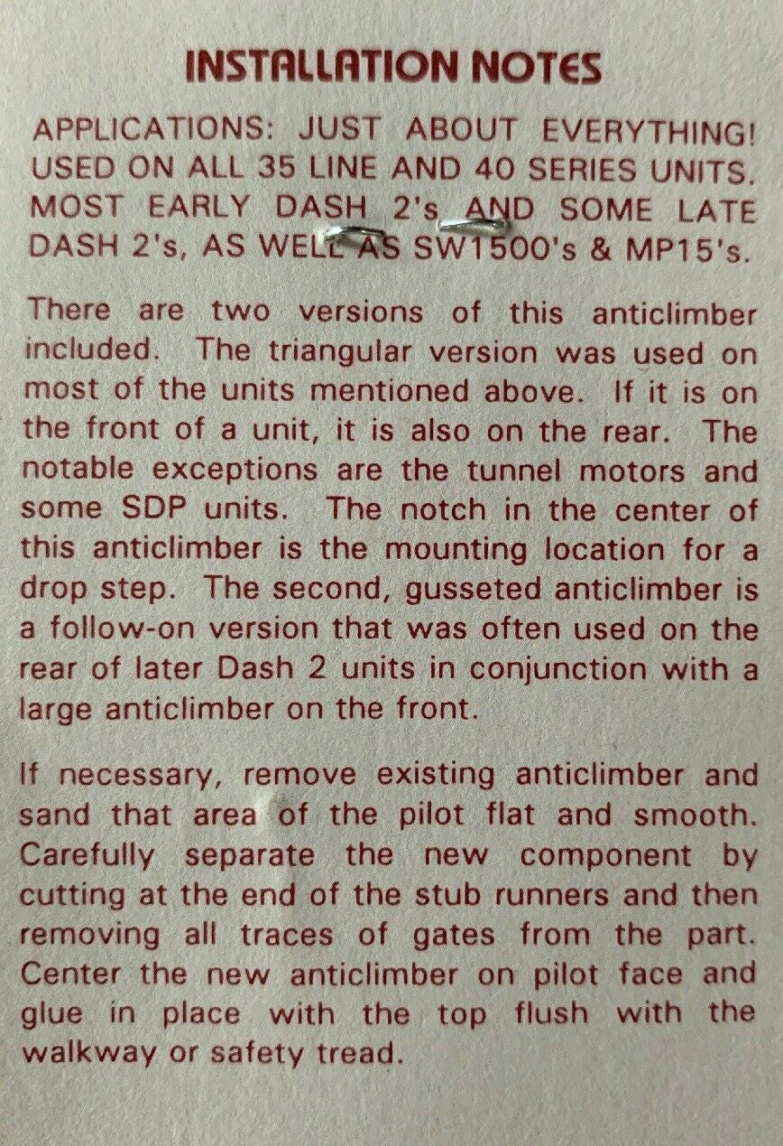 AC-2101 EMD - Small Anticlimber 35/40/Dash-2's