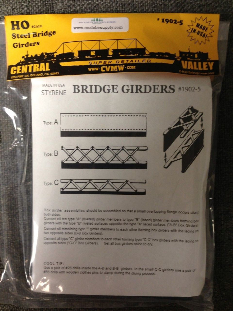 1902-5 HO Box Girders Bridges, Buildings, Load, Signals, Towers