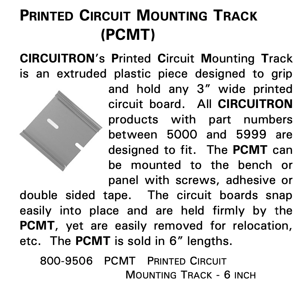 800-9506 PCMT Printed Circuit Mounting Track | 6"
