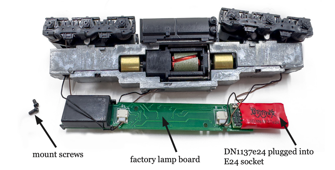 Digitrax DN1137e24 Mobile DCC Decoder E24 for Atlas, ScaleTrains, +