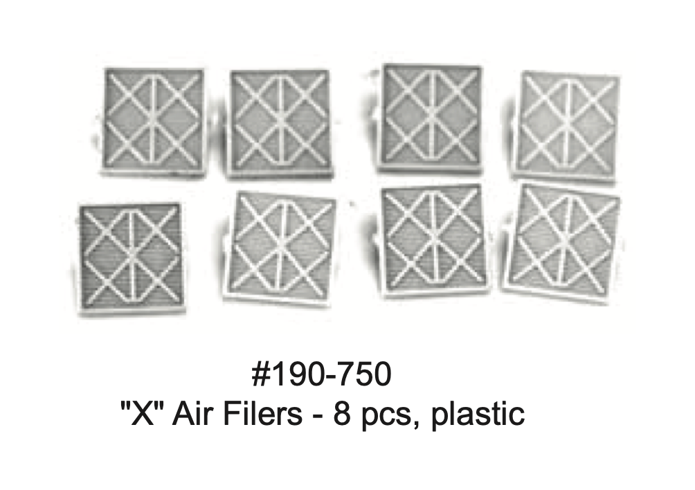 190-750 "X" Air Filters | Pack of 8 | Plastic
