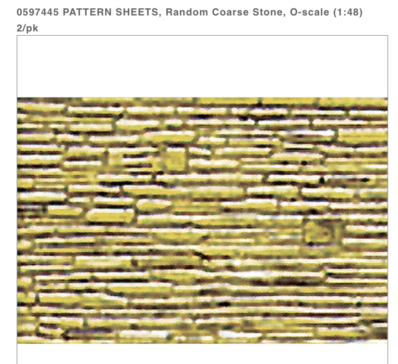 97445 Pattern Sheets | Random Course Stone | O Scale | 7.5 x 12" | 2/pk