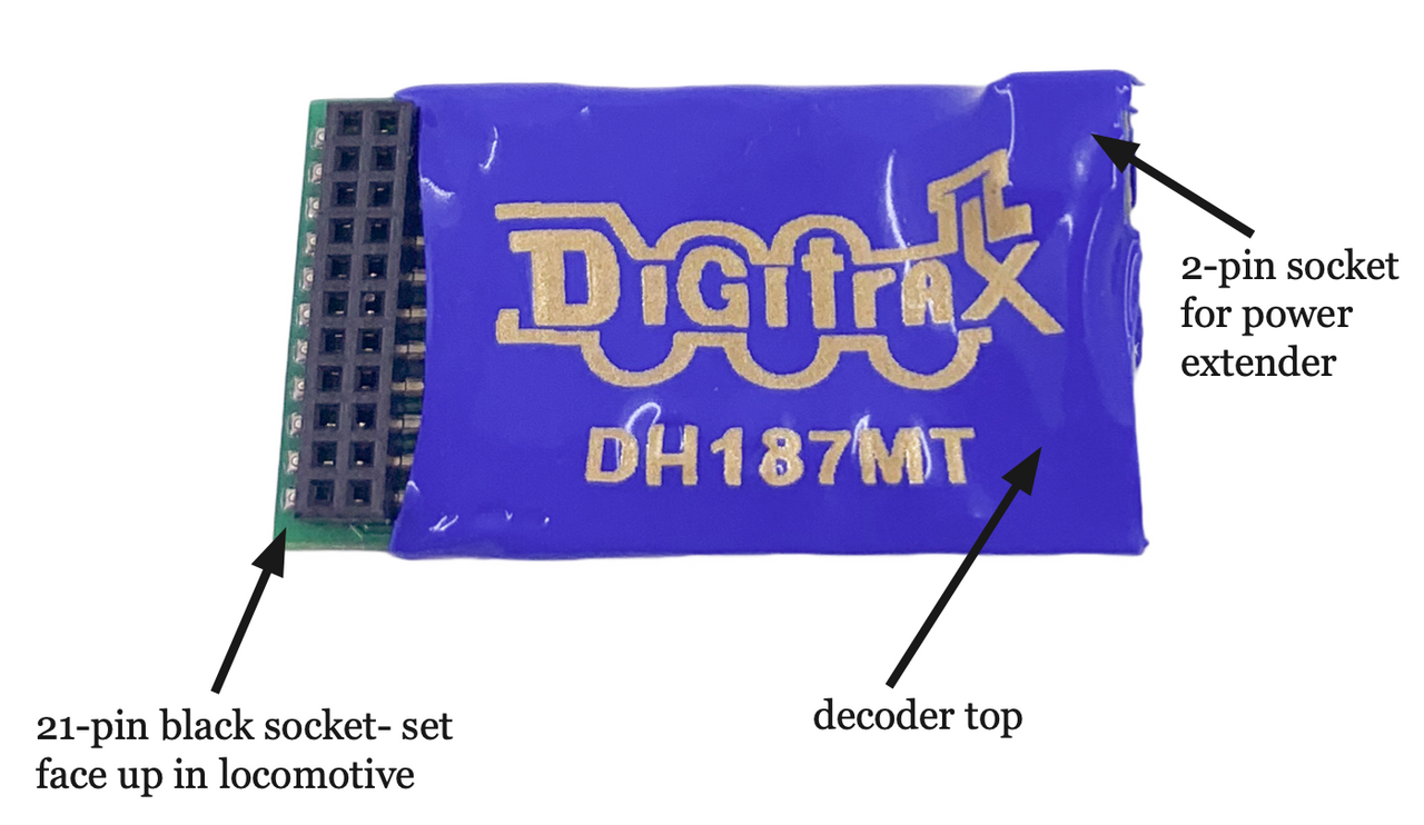 Digitrax DH187MT Mobile Decoder with 21MTC NEM660 interface