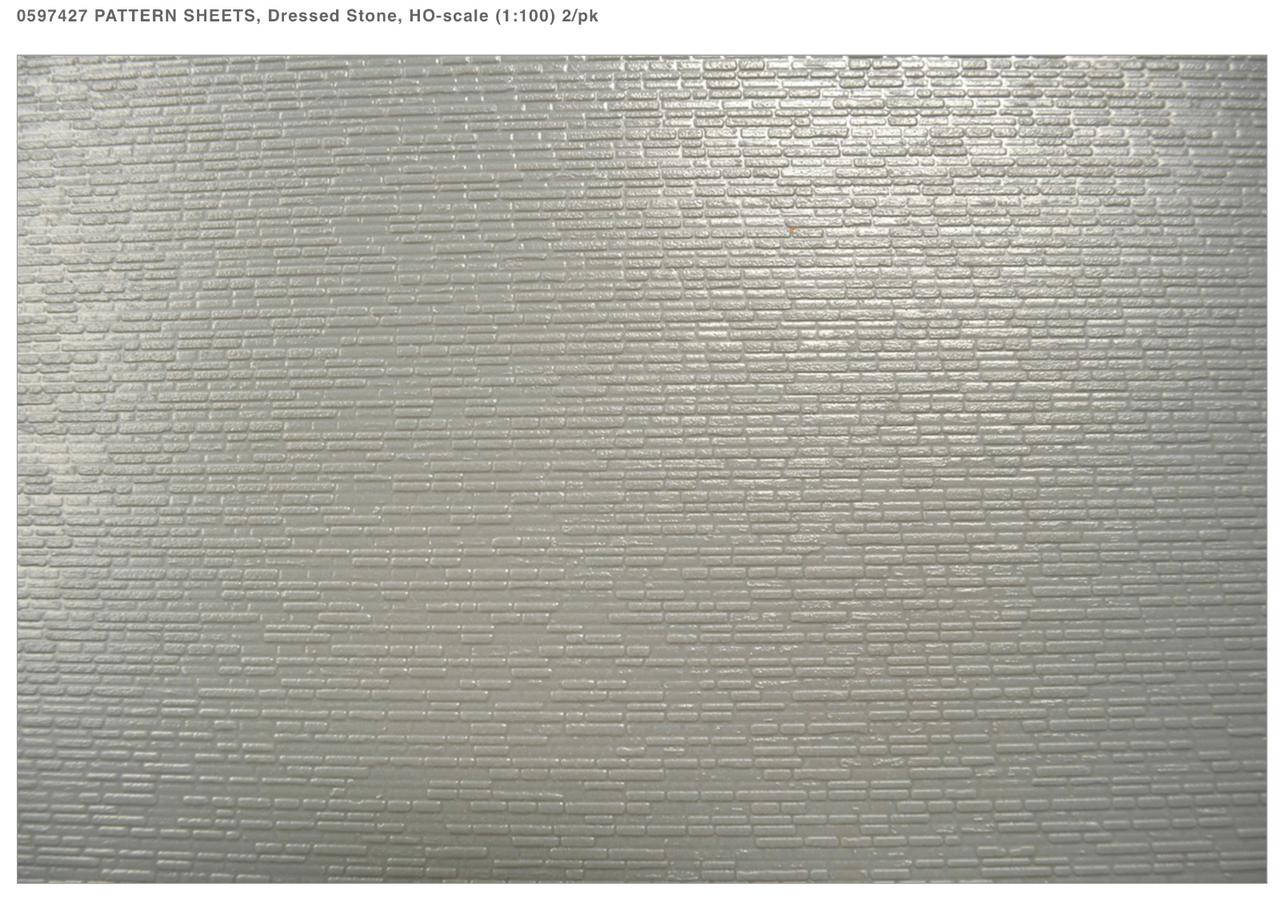 97427 Pattern Sheets | Dressed Stone | HO Scale | 1:100 | 7.5" x 12" | 2/pkg