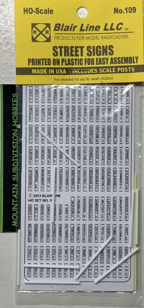 109 HO Street Signs