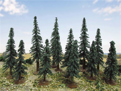 92037 Super scenic Trees | HO scale | 3" to 5" | 12 pack