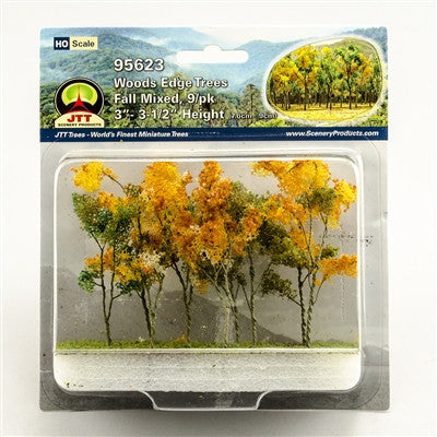JTT Scenery 95617 Woods Edge trees | HO scale |Green | 3" to 3.5" | 9 pack