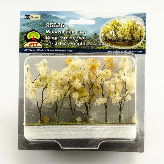 JTT Scenery 95626 Woods Edge trees | HO scale | Beige Green | 3" to 3.5" | 9 pack