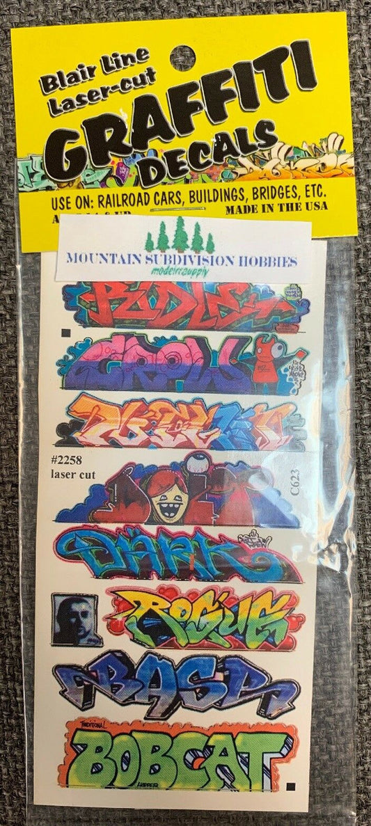 2258 HO Graffiti Mega Decals #9 Laser-cut