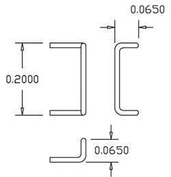 190-509 Drop Grab Irons .012 formed wired 20/pk