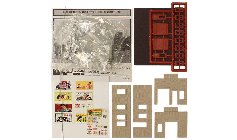 Harlee & Sons Cycle Shop - HO Scale Kit
