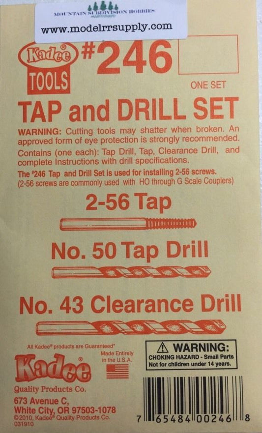 KADEE 246 Tap & Drill Set #50 Drill #43 Drill 2-56 Tap