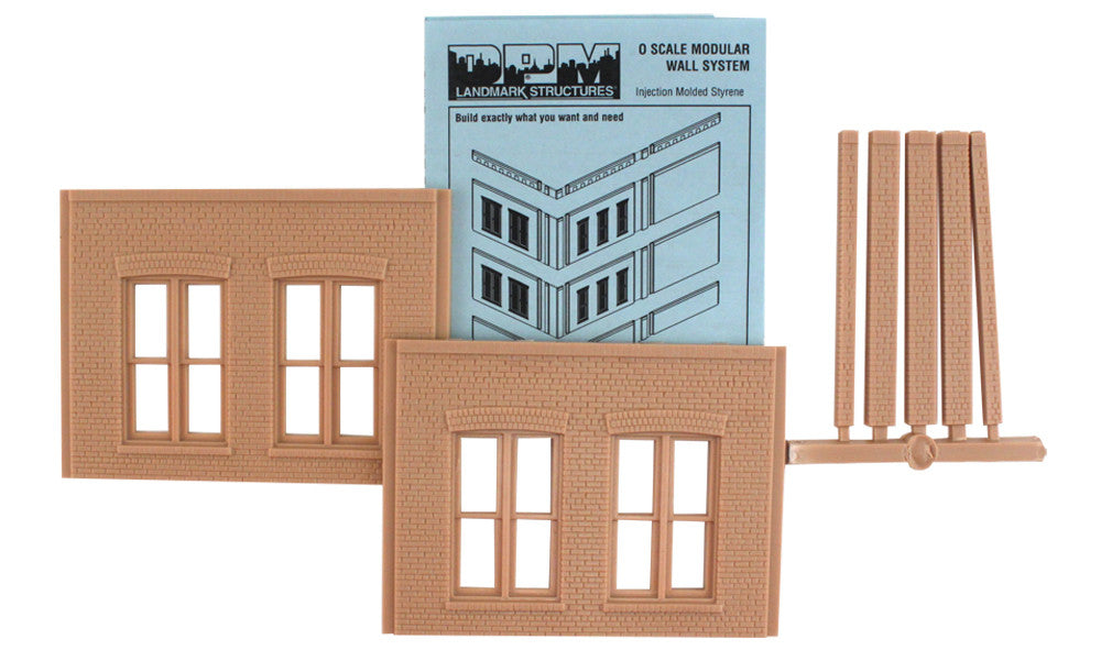 Double Rectangular Window Wall | O scale | 2pk