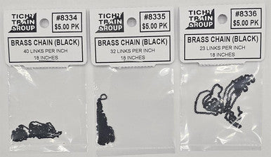 #8337 Brass Chain | Black | Sample Pack | 3 sizes - 18" of each