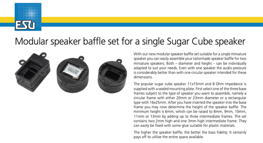 LokSound 50341 Modular speaker baffle set & Sugar Cube speaker