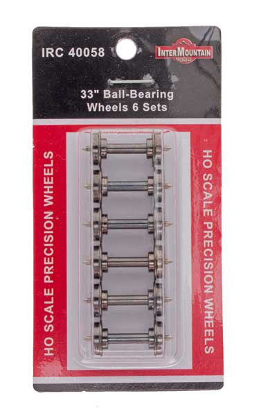 InterMountain 40058 6 Pack 33" Ball Bearing HO Metal Wheel sets