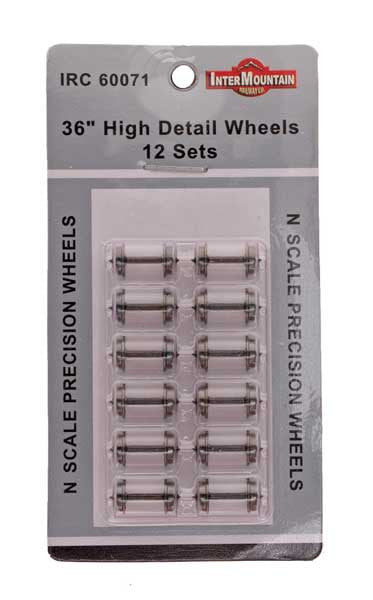 60071 N scale 36" High Detail Brass Wheelsets (12 pack)