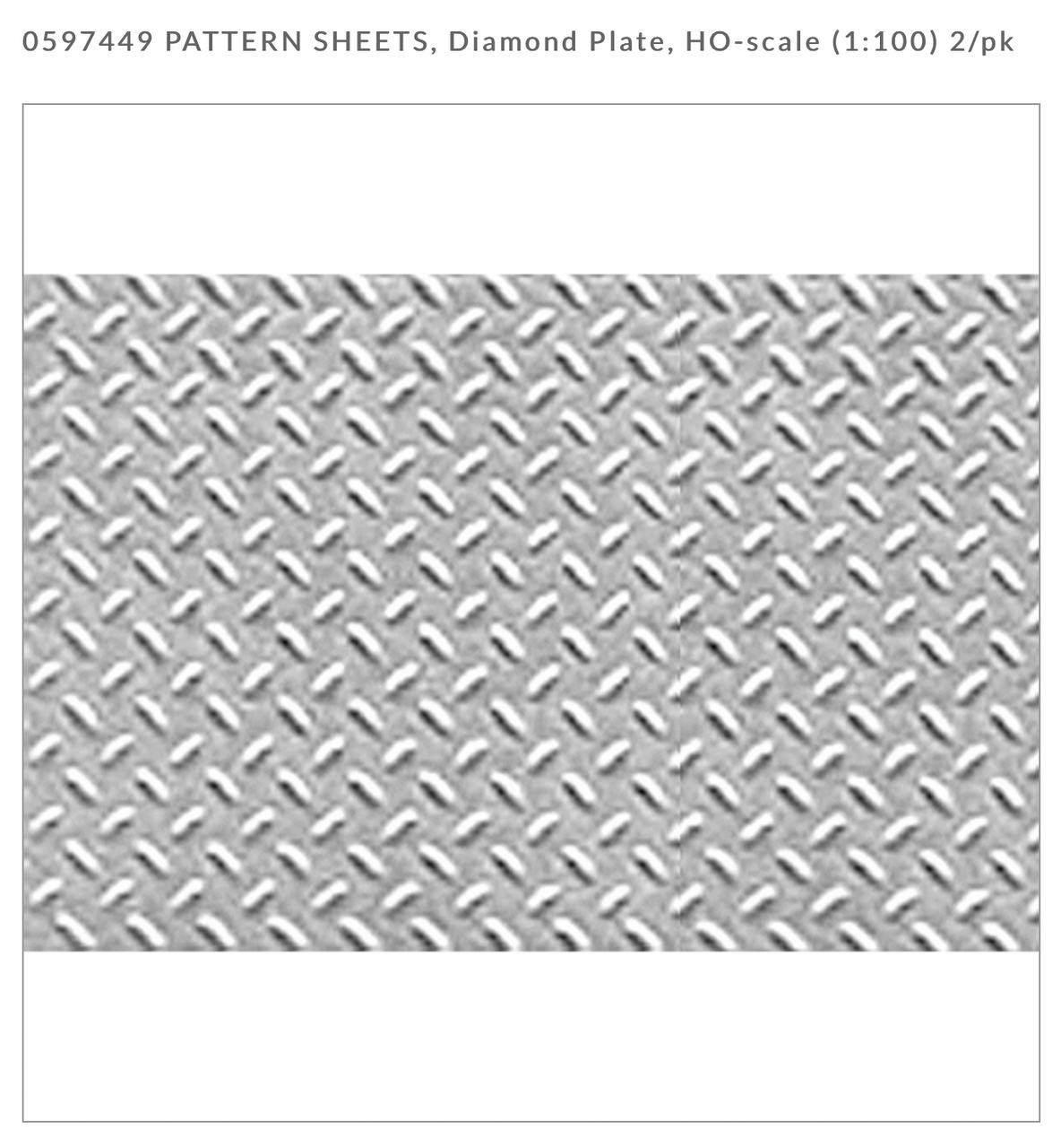 JTT 97449 Pattern Sheets - Diamond Plate - HO Scale - 2/pkg