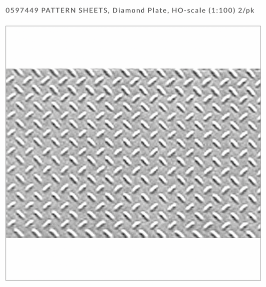 JTT 97450 Pattern Sheets - Diamond Plate - O Scale - 2/pkg