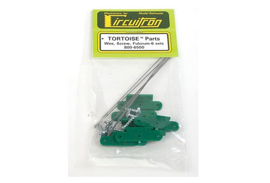 800-6500 Tortoise Switch Machine Replacement Parts - Spring Wire, Retaining Screws & Fulcrum - 6 Sets