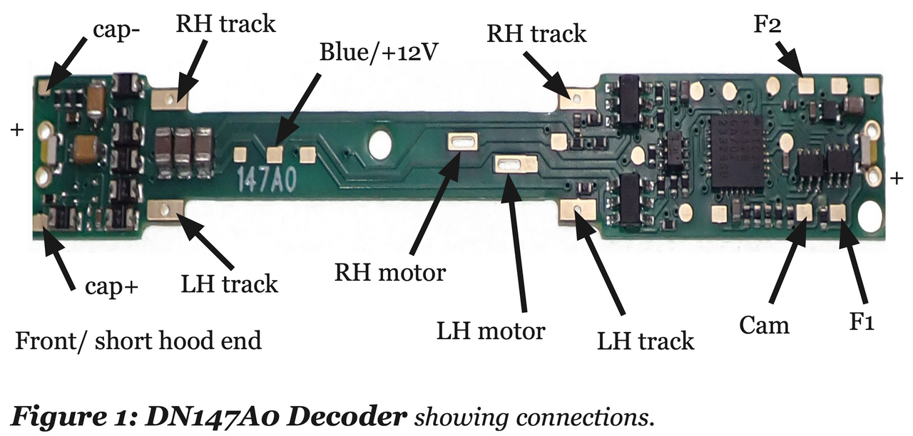 Digitrax DN147A0 1 Amp N Scale Mobile Decoder - Atlas N (replaced DN163A0)