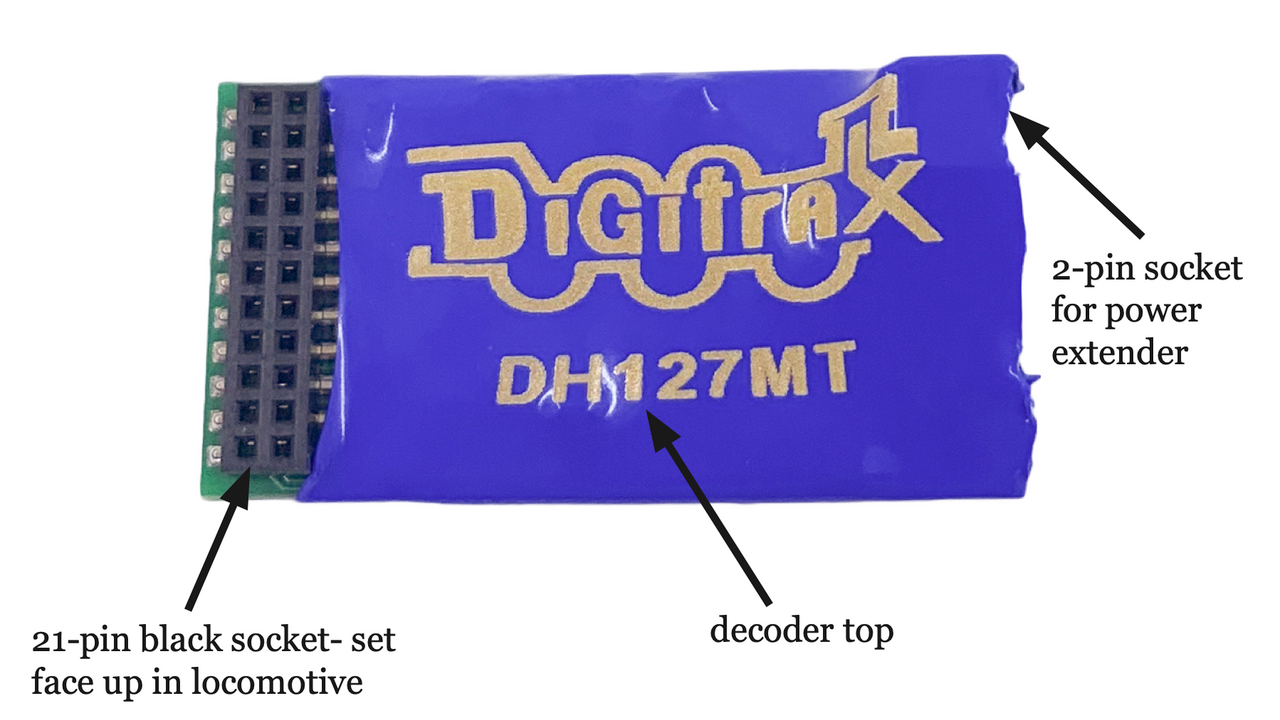 Digitrax DH127MT for HO Scale Locomotives Equipped with 21MTC interface