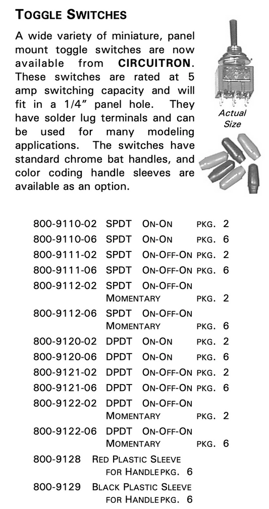 Toggle Switches - Multiple options