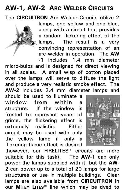 800-5841 AW-1 Arc Welder Circuit with 1.4mm Micro-Lamps