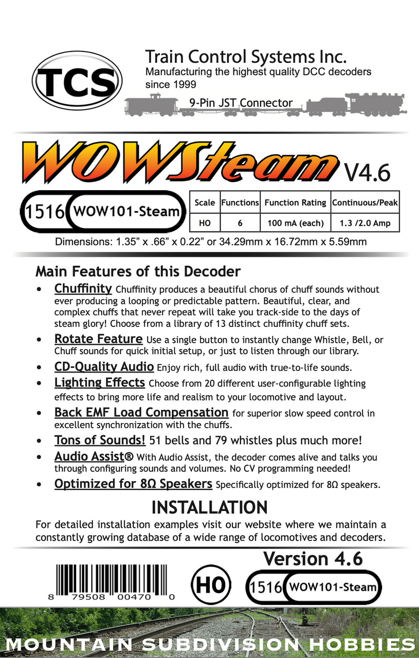 TCS 1516 WOW101-Steam