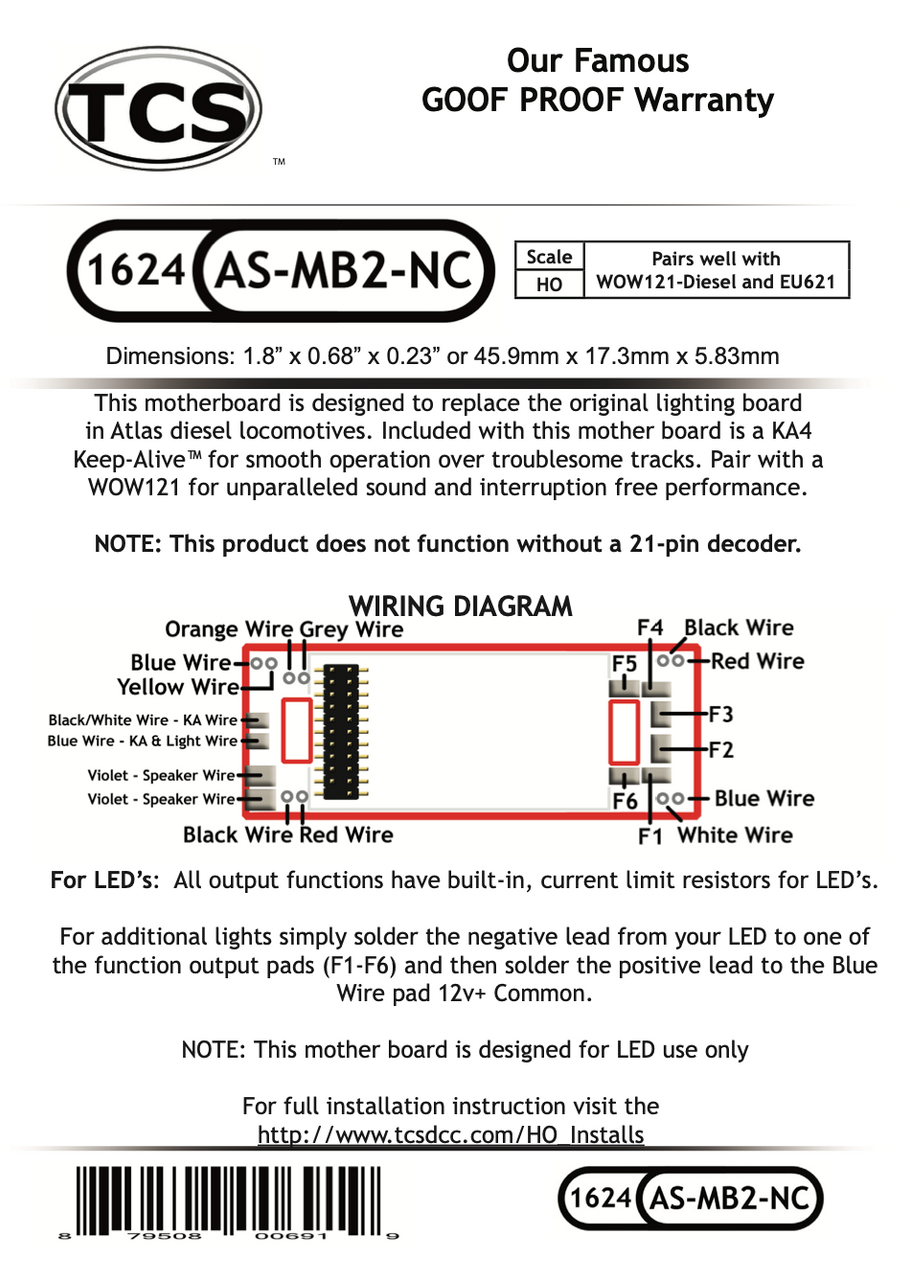 TCS 1624 AS-MB2-NC Motherboard (Atlas & Kato) with KA4 Keep Alive
