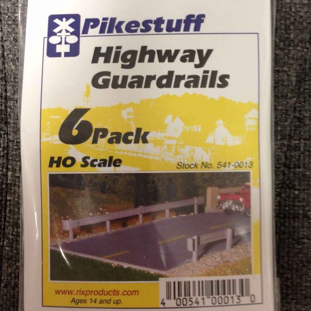 13 Highway Guardrails kit 6 pack HO Scale