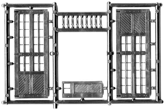 1605 HO Shop Doors | 3 sprues