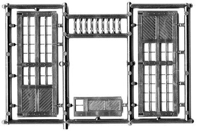 1605 HO Shop Doors | 3 sprues