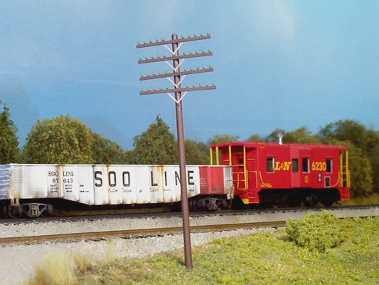 HO Telephone Poles 12pk (with 48 Crossarms)