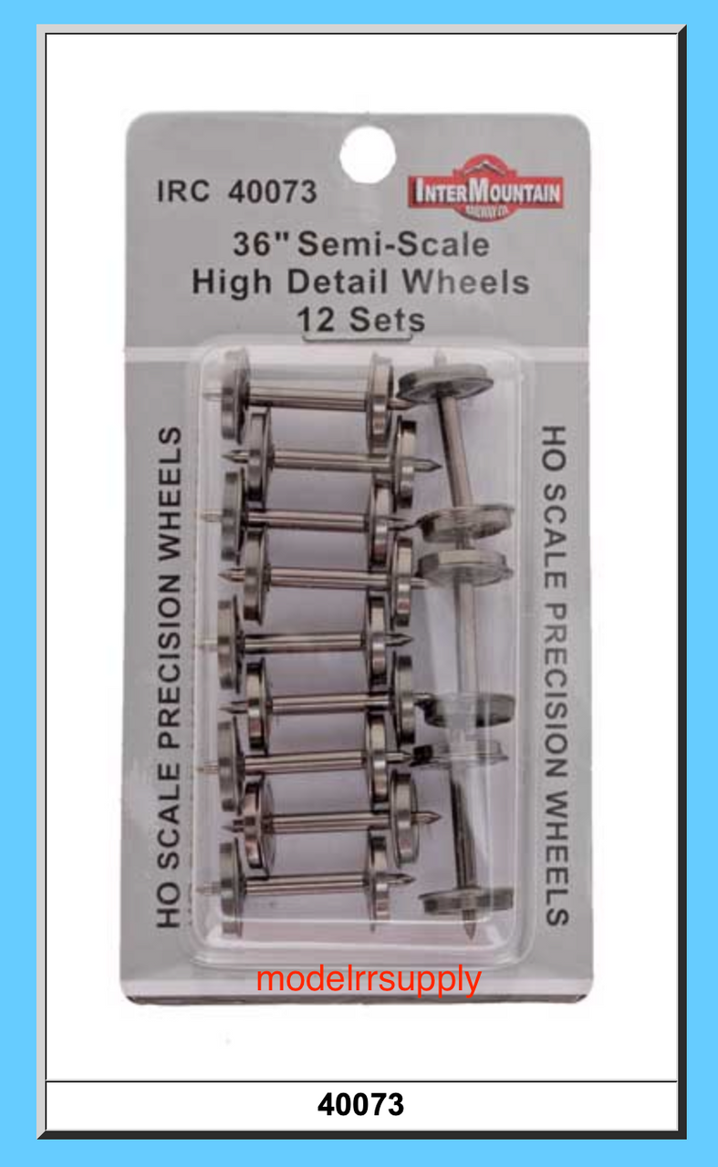 40073 12 Pack HO 36" High Detail Insulated Metal Wheelsets / axles (12)