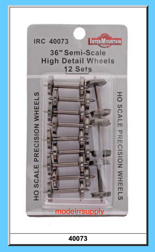 40073 12 Pack HO 36" High Detail Insulated Metal Wheelsets / axles (12)