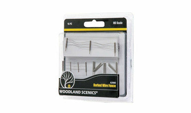 Woodland Scenics A2980 HO Barbed Wire Fence, Gates, Posts, 26.4"