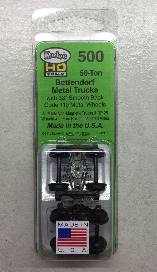 Kadee 500 Pair 50-Ton Bettendorf Metal Sprung Trucks 33" Code 110