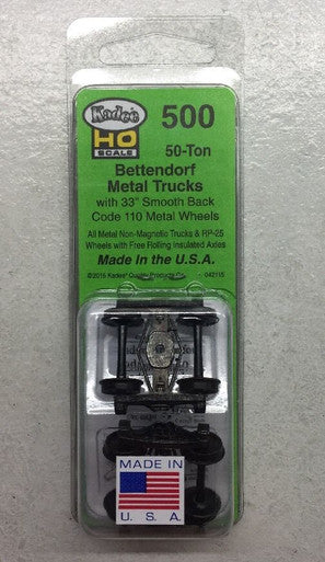 Kadee 500 Pair 50-Ton Bettendorf Metal Sprung Trucks 33" Code 110