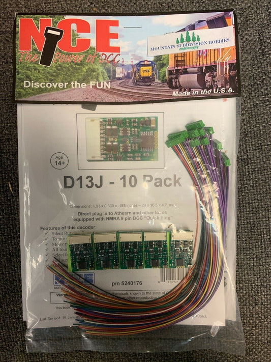 176 D13J-10 DCC Decoders NMRA 9-Pin - 10pk