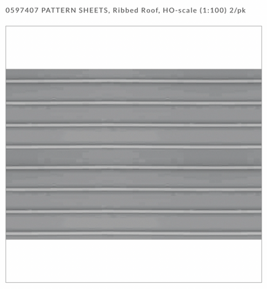 97407 Pattern Sheets - Ribbed Roof - HO scale