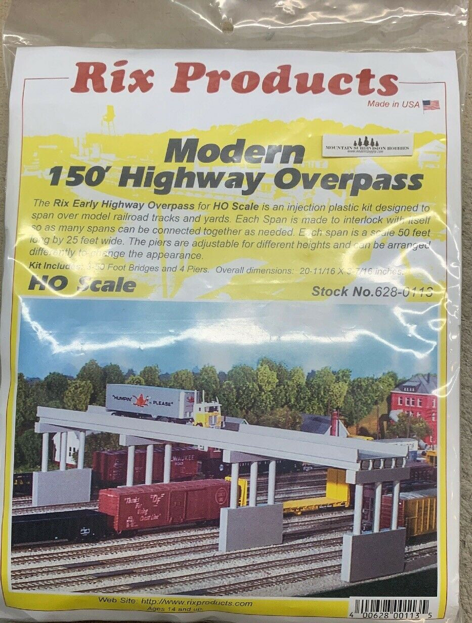 628-0113 HO 150' Modern Style Highway Bridge & 4 piers