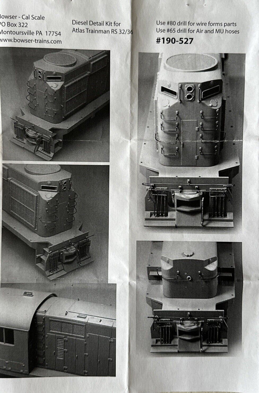 190-527 HO Diesel Detail Kit for Atlas Trainman Alco RS32/36 Locomotives