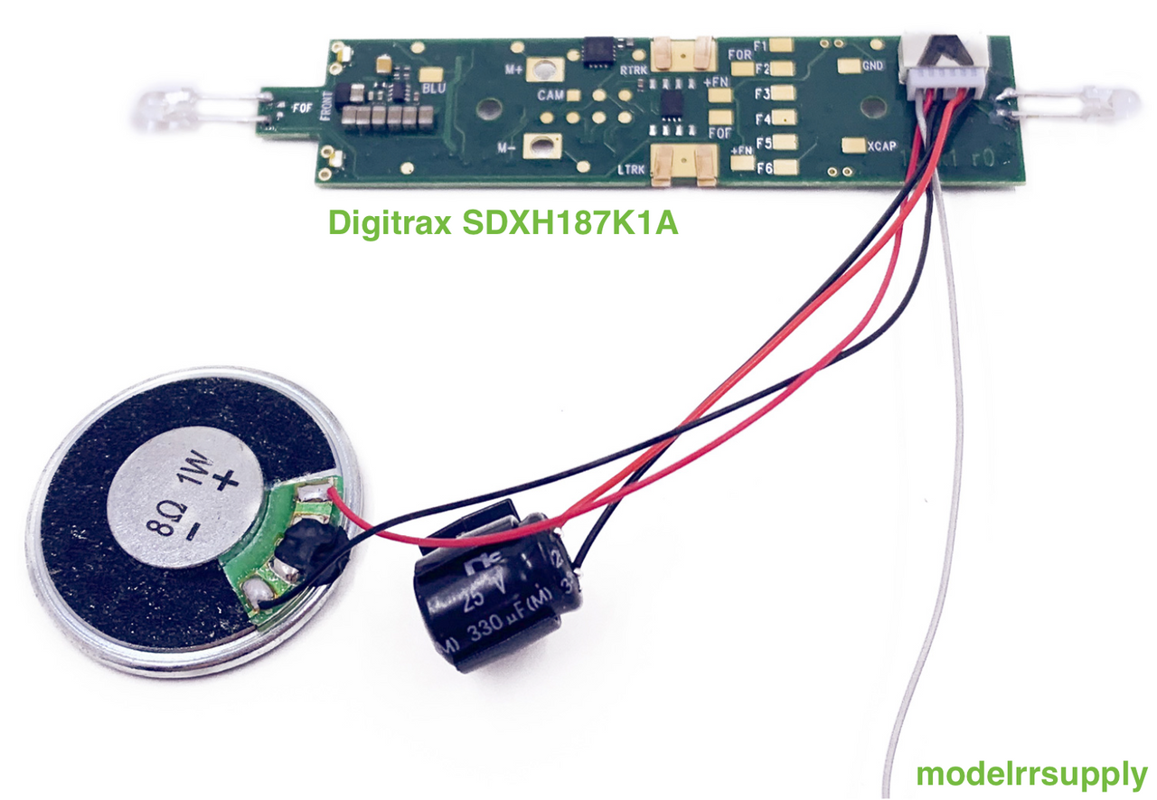 Digitrax SDXH187K1A HO 16-Bit DCC Sound Decoder & speaker for Kato AC4400 & more