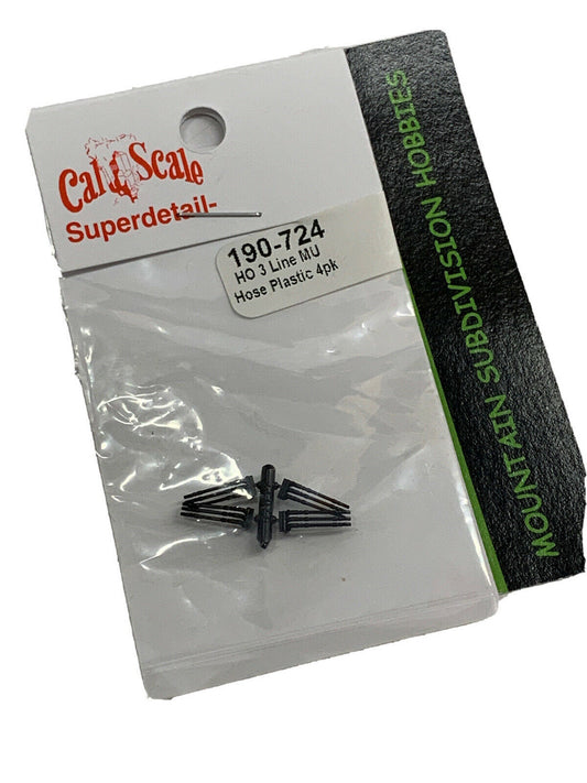 190-724 HO Scale MU Hoses 3 Hose pkg/4