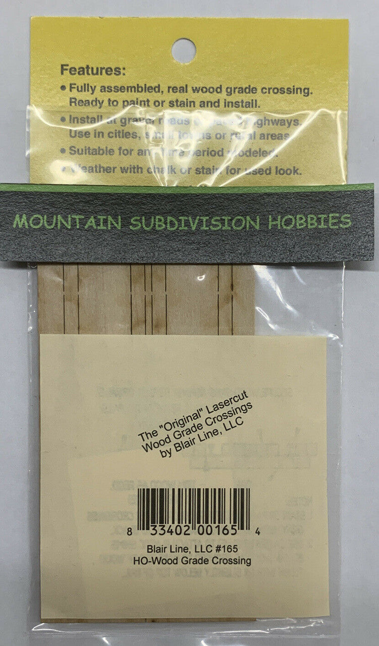 165 HO Laser-cut 2-lane Wood Grade Crossing