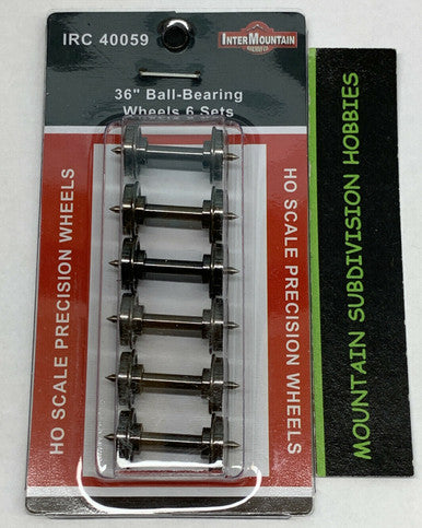 40059 36" Ball-Bearing HO Wheel sets pack/6