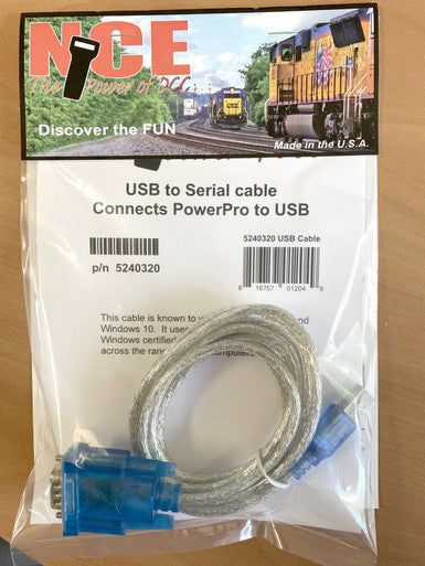 320 6' USB to Serial PowerPro (Powerhouse) Pro cable (JMRI ~ DecoderPro)