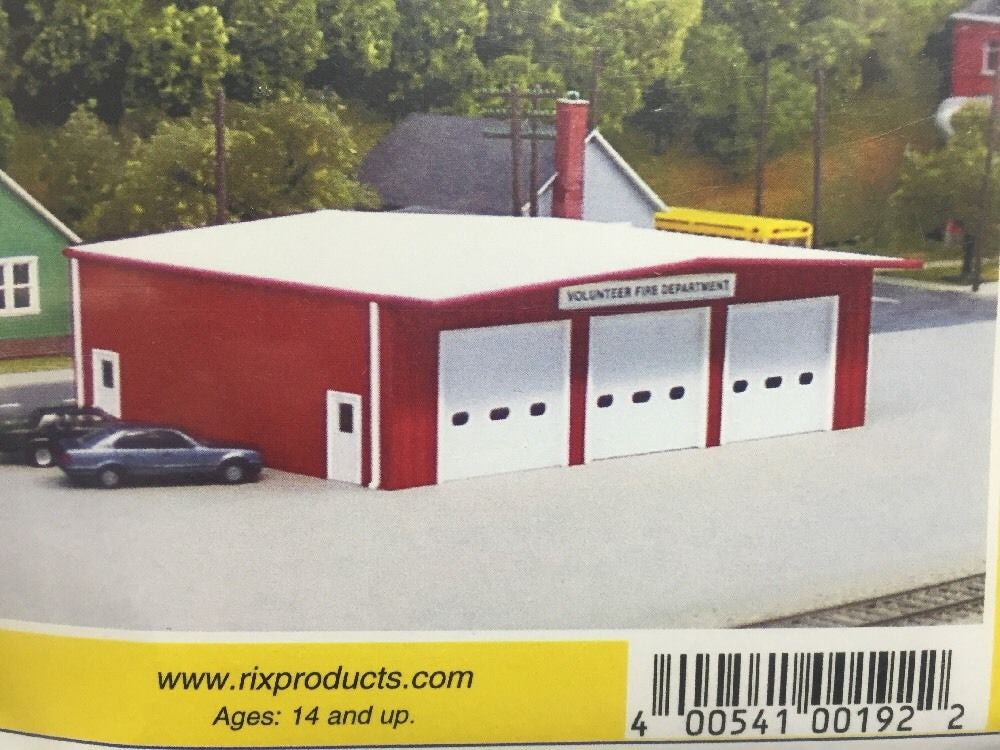 192 HO Fire Station - RED (kit)